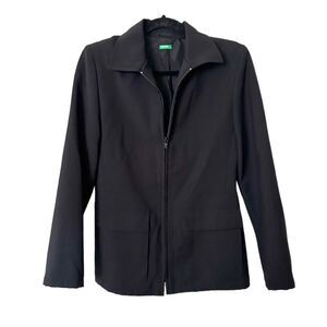 UNITED COLORS‎ OF BENETTON Zippered Jacket in Black Sz IT 40/US 4